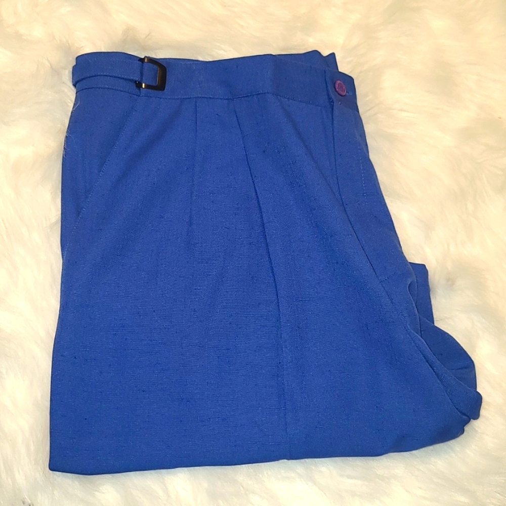 Blue Pleated Shorts W /Pockets 18W